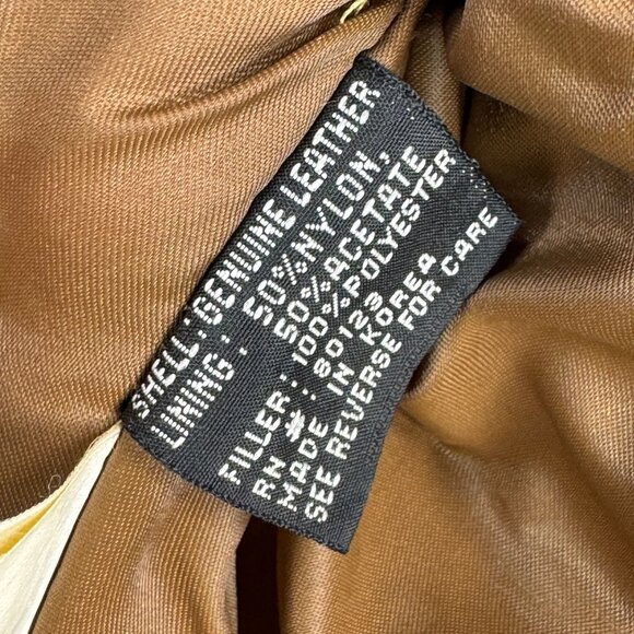 Vintage Miropa Leather Bomber Jacket Tan Distressed 90s Retro Moto Style Mens M - Picture 10 of 13